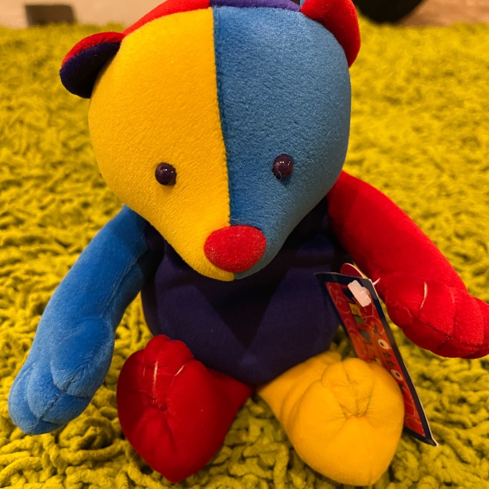 Colorful Patchwork Stuffed Bear
